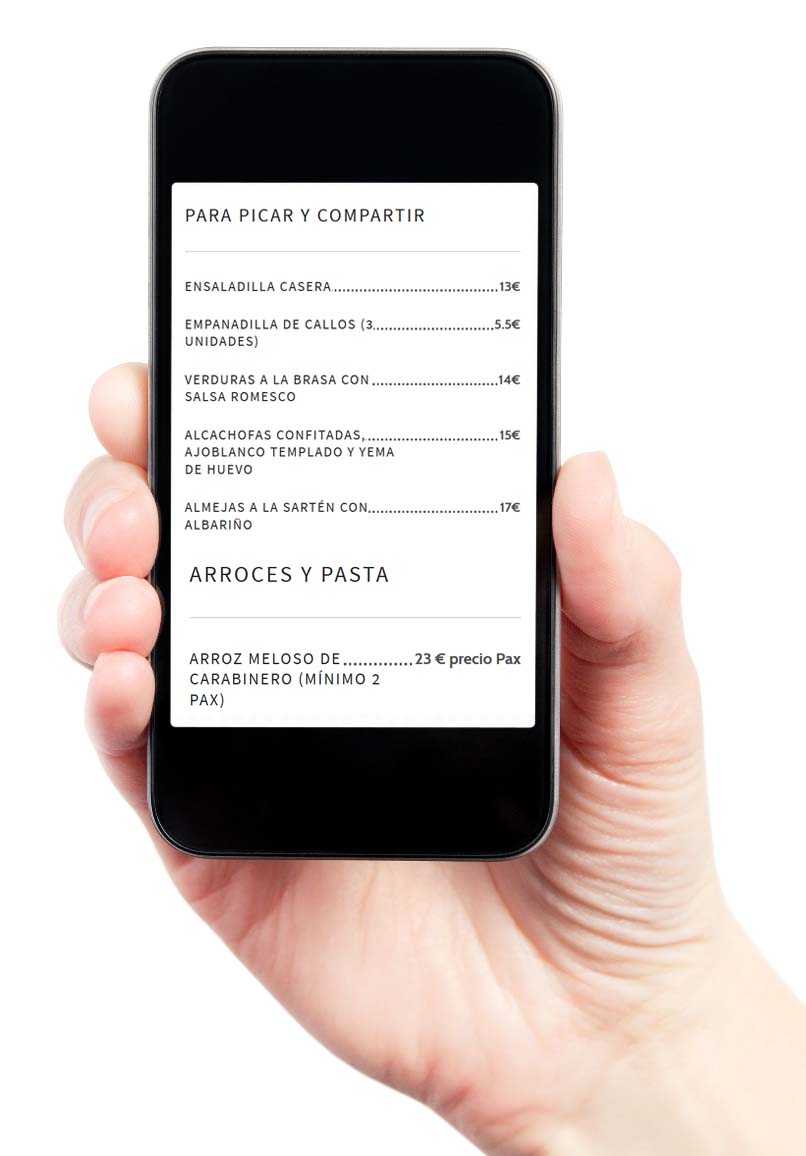 Tu Carta online en Qr